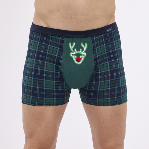 Чоловічі труси-боксерки святкові 007/75 Red Nose Cornette, - зелений