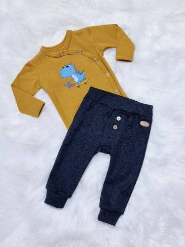 Дитяче боді на запах Let's Drive Bambarillo, - гірчичний