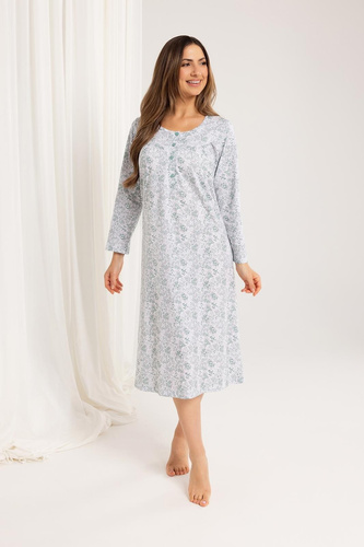 Бавовняна нічна сорочка 017  —зелений