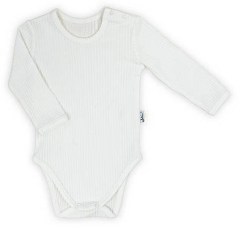 Дитяче боді в рубчик з довгим рукавом 193097 Lea Nicol , -кремовий