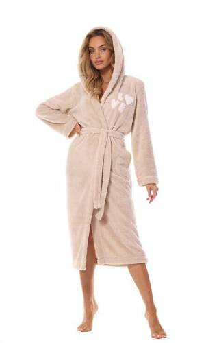 Довгий жіночий халат 2410 LV L&L, - angora