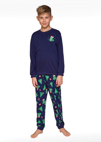 Піжама для хлопчика 966/167 Christmas Tree Cornette, - темно-синій