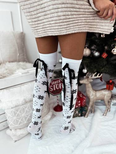 Заколінки жіночі 1139 Milena, - білий/чорний