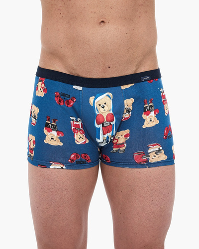 Боксерки 280/250 Boxer Tattoo Cornette – бавовняні чоловічі труси з кумедним принтом, ведмедик і бокс