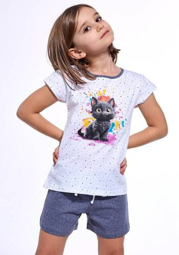 Піжама для дівчинки 245/109 246/109 Black Cat Cornette, - екрю