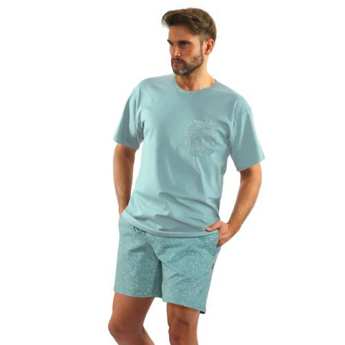 Чоловіча піжама 2693/02 короткий рукав Sesto Senso, - м'ятний