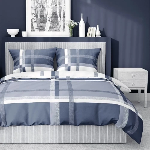 Постільний комплект 4674 B Home Satin krata Detexpol, - синій