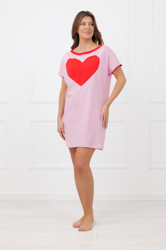 Нічна сорочка Sabrina Italian Fashion 100% бавовна – короткий рукав, серце