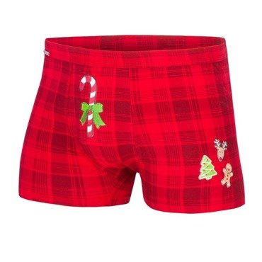 Чоловічі труси-боксерки святкові 017/42 Candy Cane Cornette, - червоний