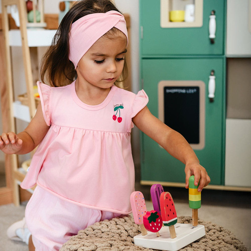 Боді-туніка для дівчинки Eevi Cherry рожева вишеньки бавовна