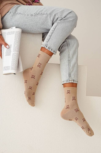 Шкарпетки жіночі 0200-118 Małe Misie Milena, - бежевий