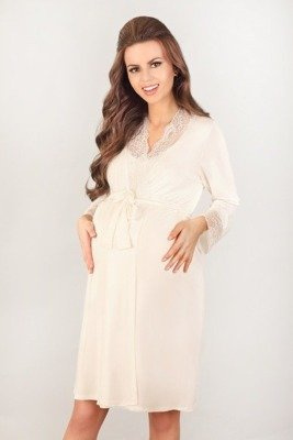 Жіночий халат для мам Lupoline 3023 MK – з віскози з мереживом