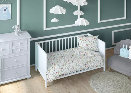 Дитяча бавовняна постільна білизна Країна снів 3695 A Kraina Snów zwierzęta Karo