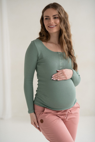 Блуза для вагітних і годування Tummy Milk&Love віскоза sage