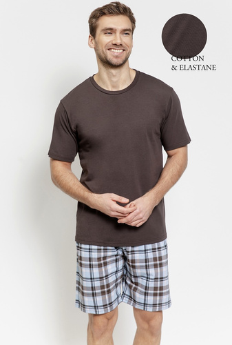 Taro 3578 Marcello чоловіча піжама бавовна коричнева