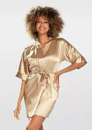Сатиновий халат жіночий 90 Dkaren - світло-коричневий