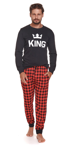 9761 Чоловічий піжамний комплект  Doctor Nap  чорний / червоний