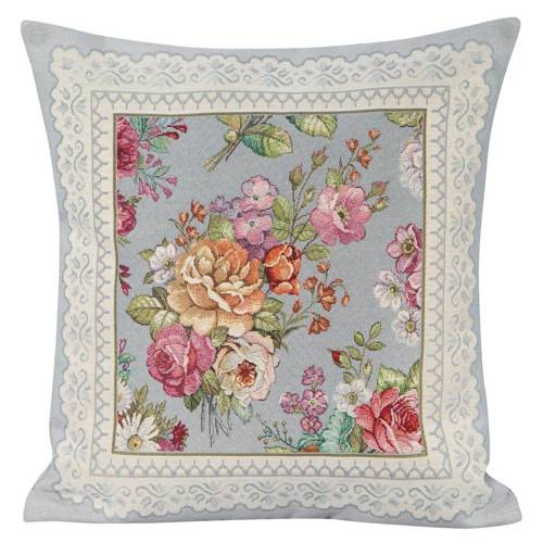 Декоративна наволочка з витканим квітковим мотивом Eurofirany, - попелястий