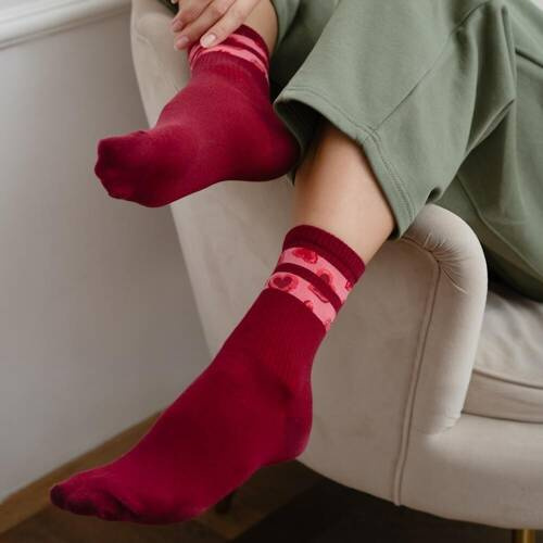 Шкарпетки жіночі Art.136 Walentynkowe Steven, - 121 бордовий