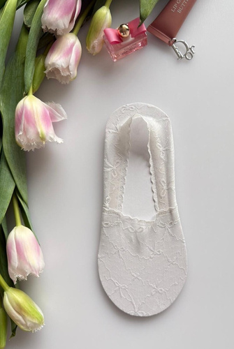 Жіночі сліди Magnetis мереживні з силіконом – невидимі шкарпетки white