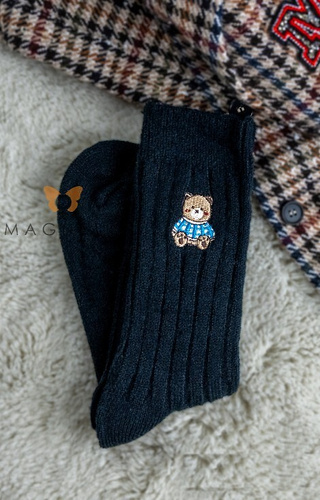 Жіночі теплі шкарпетки Magnetis YN5041 з вишивкою ведмедика
