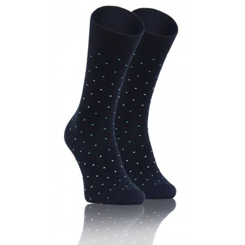 Чоловічі костюмні шкарпетки Classiс Sesto Senso, - горошок/темно-синій