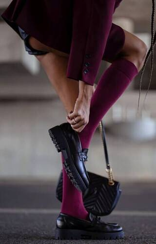 Підколінки жіночі 0248-001 Gładkie Milena - бордовий