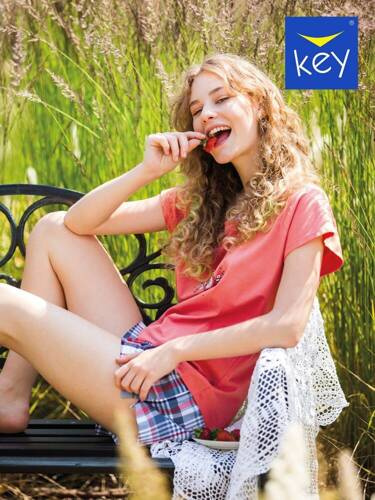 Піжама жіноча  бавовняна LNS 454  Key -кораловий