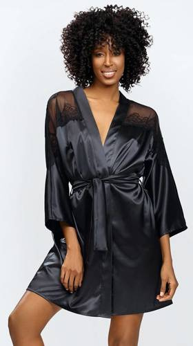 Сатиновий халат Femi DKaren, - чорний