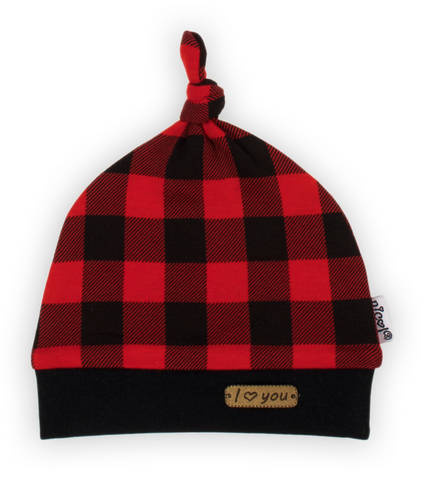 Шапочка для немовлят 163525 "Magia Świąt" Nicol - клітинка: чорний, червоний
