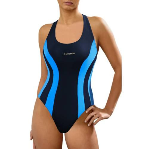 Жіночий суцільний купальник BW 715 Sesto Senso. - темно-синій