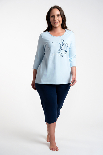 Піжама жіноча Arietta рукав 3/4 Italian Fashion, - блакитний