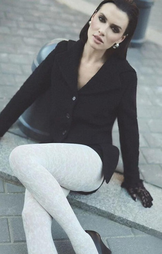 1235 Perse Колготки Gabriella, екрю – 60 den, орнаментальний візерунок, технологія 3D