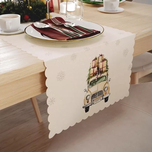 Ilona obrus bieżnik świąteczny Eurofirany srebrny