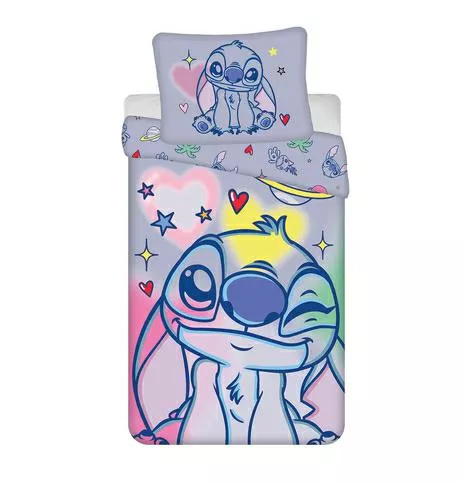 Постільна білизна бавовняна 140x200 Lilo and Stitch синя 70x90 Jerry Fabrics