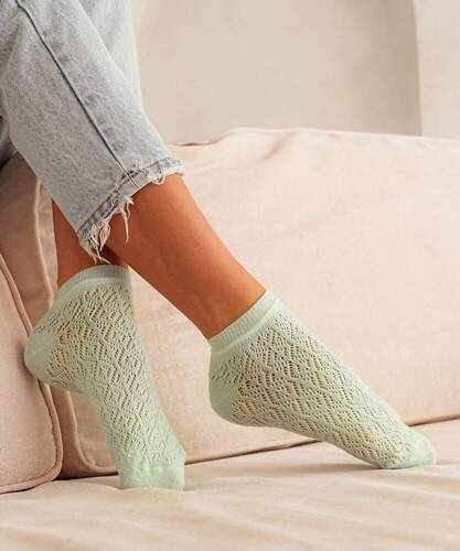 Ажурні шкарпетки жіночі 1504-002 Ażurowe Milena,- м'ятний