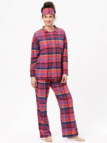 Піжама жіноча LNS 483 Фланель Key, - рожевий