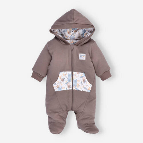 Дитячий чоловічок з капюшоном з органічної бавовни ABN-4512/CZE Skarby Jesieni Nini коричневий
