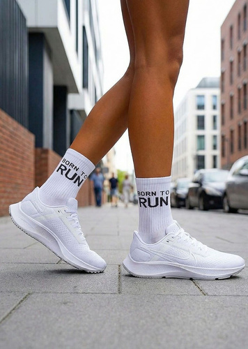 Жіночі бавовняні шкарпетки Milena Born To Run 0200-225 у рубчик