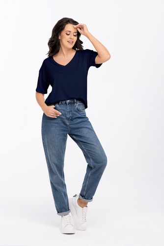 Жіноча кофта Patty з коротким рукавом Babell, - темно-синій