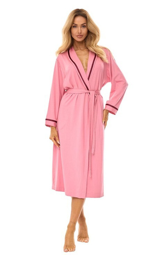 2506 Жіночий халат довгий з віскози L&L рожевий – легкий, дихаючий