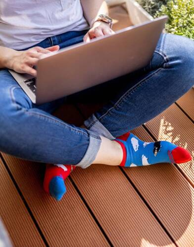 Короткі шкарпетки Овечки finest cotton Sesto Senso, - синій