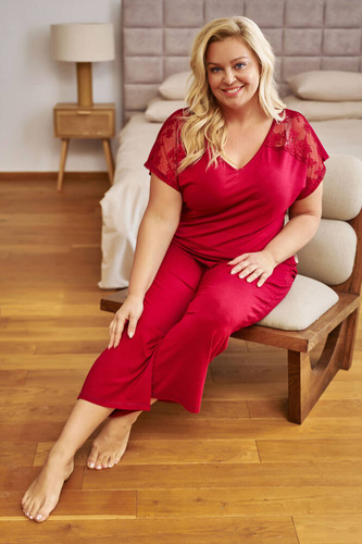 Піжама жіноча Plus Size 7259 Doctor Nap, - burgundy red