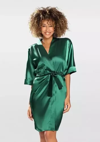 Сатиновий халат жіночий 100 Dkaren - зелений