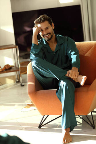 Чоловіча піжама з сатину Lukas Satyna, - зелений