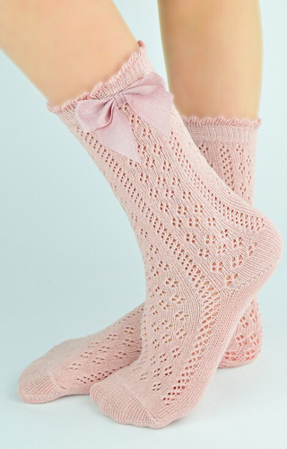 Ажурні підколінки для немовлят SB113 Noviti, - рожевий