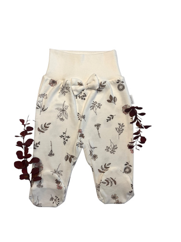 Дитячі півповзунки Mamatti PD15220 – з принтом листочків, бавовняні