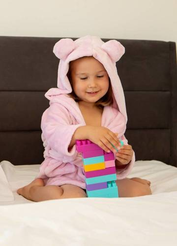 Халат дитячий з вушками Teddy ByShelly - світло-рожевий