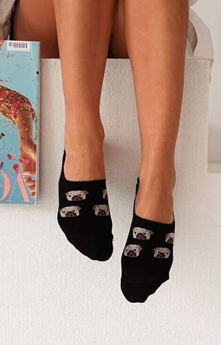 Короткі жіночі шкарпетки 0576 Mopsy Milena,- чорний