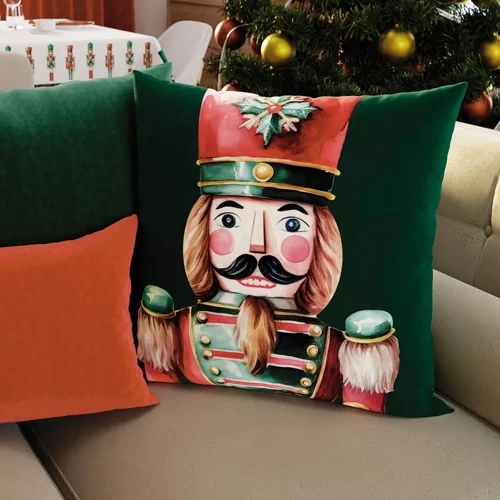 Декоративна наволочка Лускунчик PBN279 Dziadki do orzechów  Markizeta, - зелений